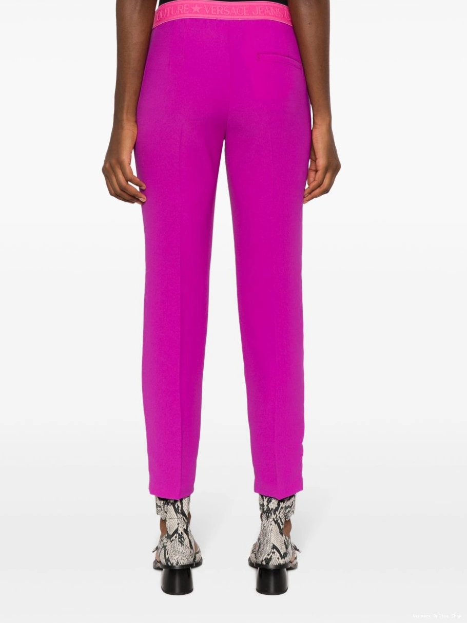 Affordable Versace Jeans slim trousers Couture Women logo-waistband 0402